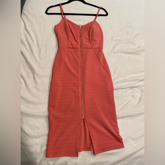 Charlotte Russe Dresses & Skirts - Coral Full Zip Dress